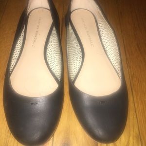 Loeffler Randall black leather flats 6.5